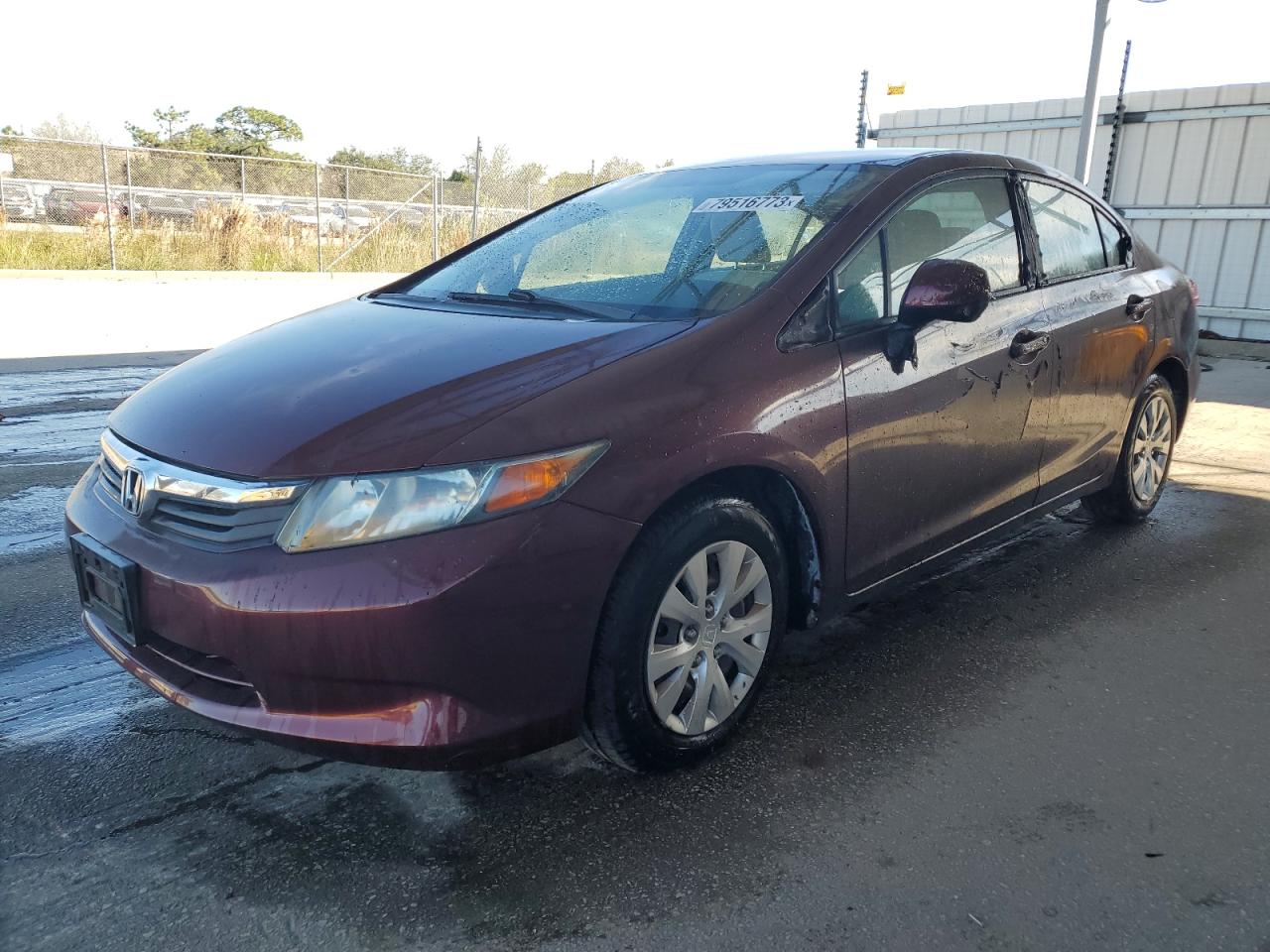 Image 1 of 2012 HONDA CIVIC LX 2012 with VIN 19XFB2F52CE079458