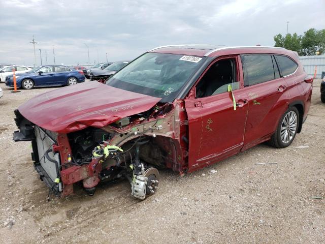 Image 1 of 2022 TOYOTA HIGHLANDER HYBRID PLATINUM 2022 with VIN 5TDEBRCH2NS090035