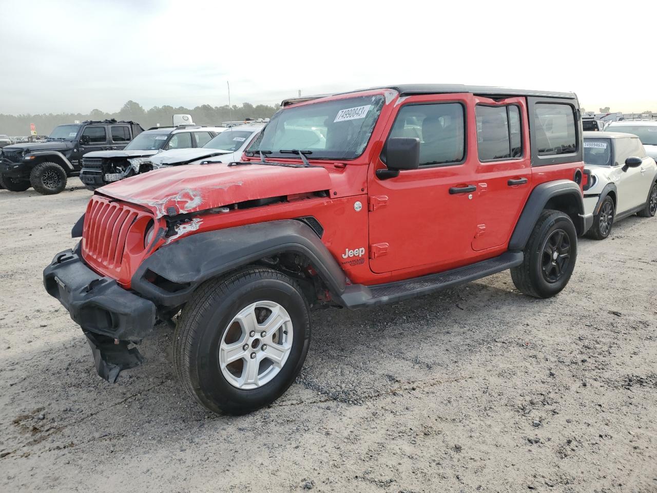 Image 1 of 2020 JEEP WRANGLER UNLIMITED SPORT 2020 with VIN 1C4HJXDN1LW198099