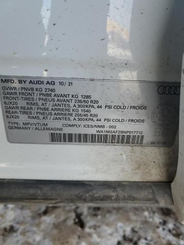 Image 2 of 2022 AUDI Q4 E-TRON TECHNIK 2022 with VIN WA1M2AFZ8NP017712