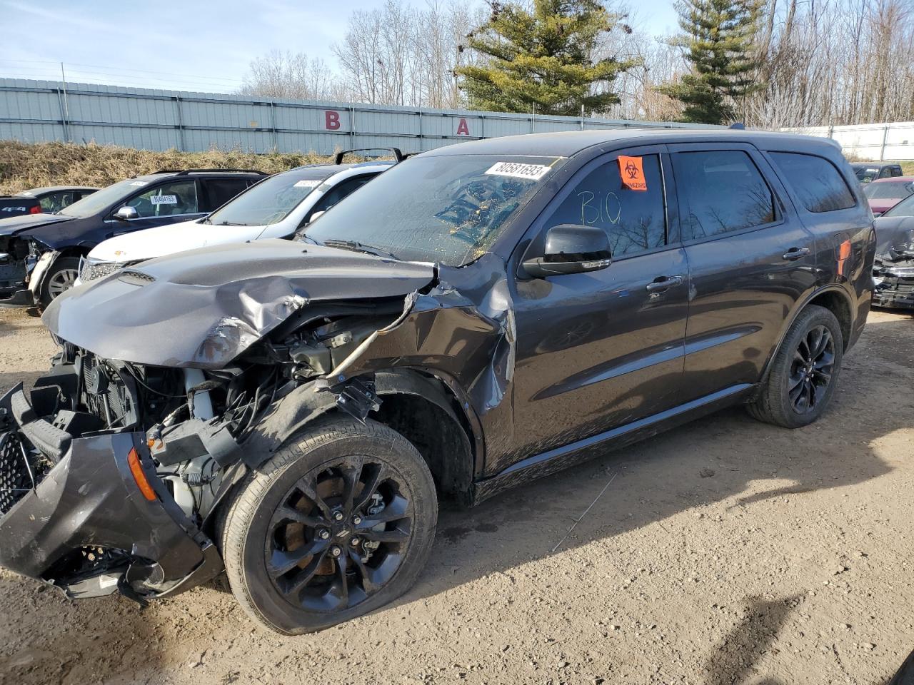 Image 1 of 2021 DODGE DURANGO GT 2021 with VIN 1C4RDJDG2MC865260