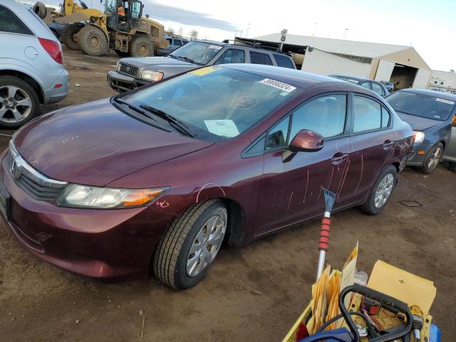 Image 1 of 2012 HONDA CIVIC LX 2012 with VIN 2HGFB2F5XCH531582