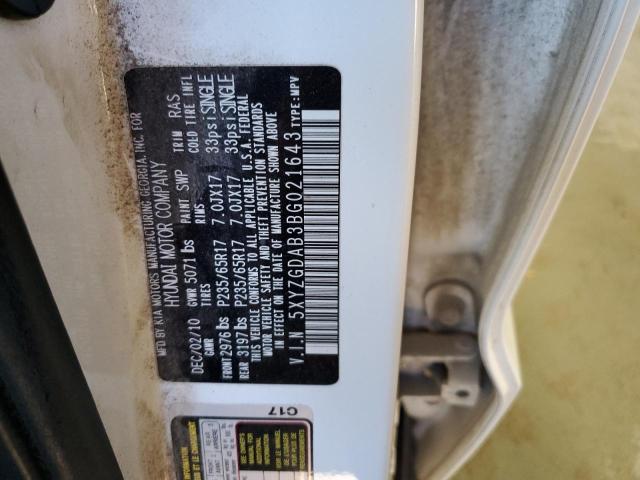 Image 3 of 2011 HYUNDAI SANTA FE GLS 2011 with VIN 5XYZGDAB3BG021643