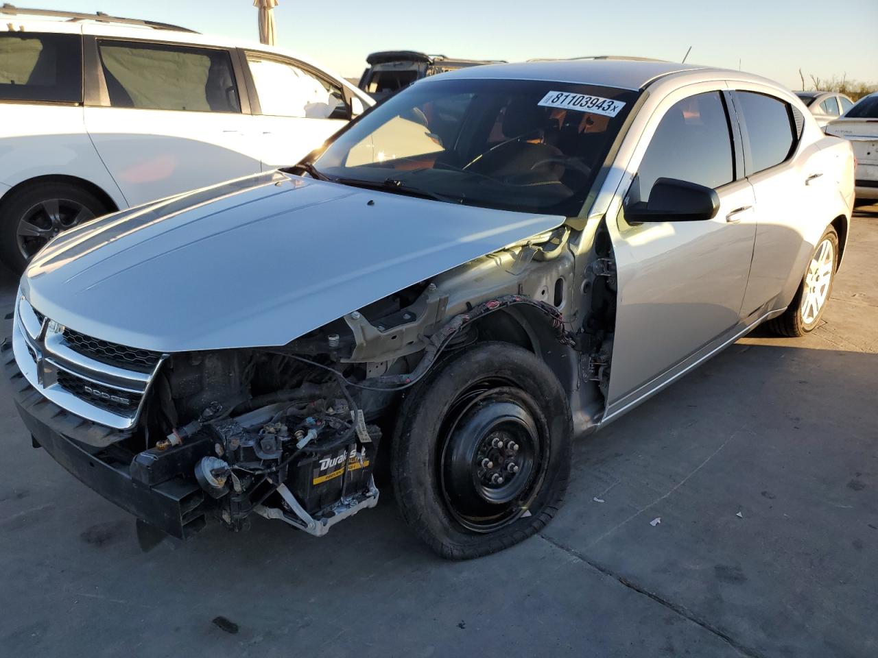 Image 1 of 2012 DODGE AVENGER SE 2012 with VIN 1C3CDZAB4CN128596