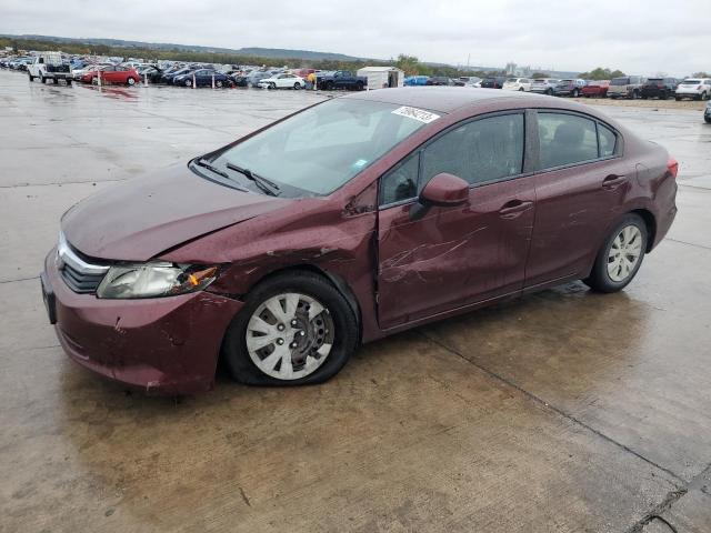 Image 1 of 2012 HONDA CIVIC LX 2012 with VIN JHMFB2F53CS001234
