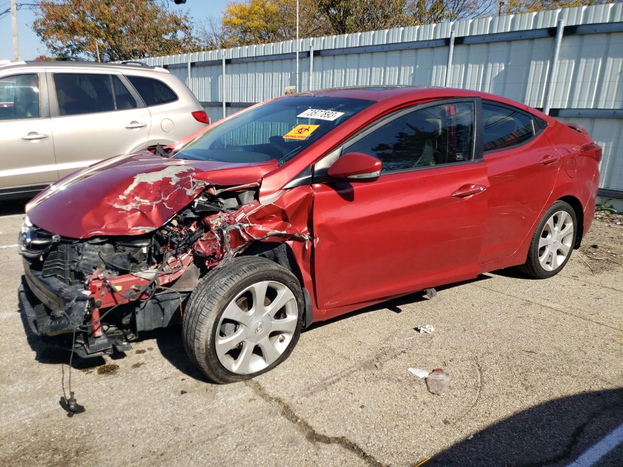 Image 1 of 2013 HYUNDAI ELANTRA GLS 2013 with VIN KMHDH4AE4DU527089