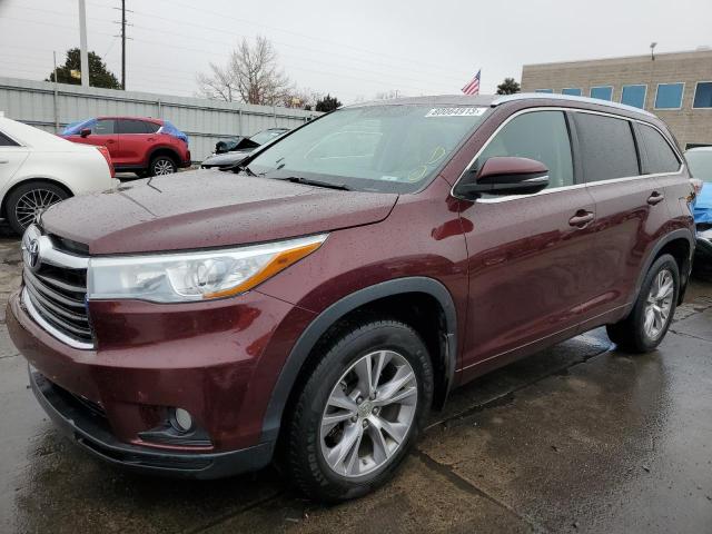Obraz 1 z 2015 TOYOTA HIGHLANDER XLE 2015 z VIN 5TDJKRFH4FS124407
